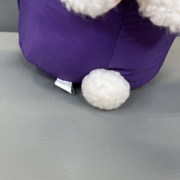 Rabbit Puffy Style Plush Nylon Parachute Purple Pink Bunny Slippers Vintage - Picture 7 of 12